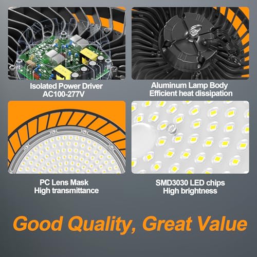 ONLYLUX 4Pack LED High Bay Light 200W (800W MH/HPS Eqv.) 30000LM 6000K - size: 4 Pack