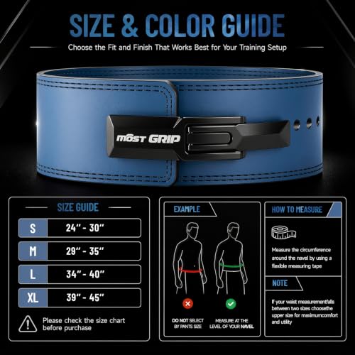 10mm Quick Lock Lever Belt Weightlifting for Men Women - color: Blue, size: L(34-40inches)