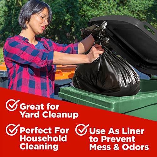 ToughBag 65 Gallon Heavy Duty Contractor Trash Bags, 50 Ct, Black, 1.2 Mil