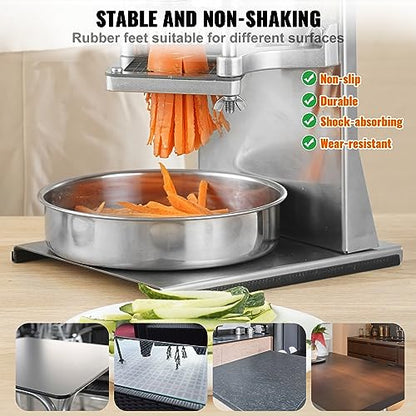 VEVOR Commercial French Fry Cutter with 4 Replacement Blades, 1/4 and 3/8 Blade Easy Dicer Chopper, 6-wedge Slicer and 6-wedge Apple Corer, Lemon Potato Cutter for French Fries with Extended Handle - size: 1/4" + 3/8" + 6-Wedge Slicer + 6-Wedge Apple Core
