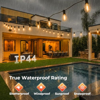 300FT String Lights Waterproof, LED Outdoor Lights with Remote APP Control - size: 300FT(90 Sockets)