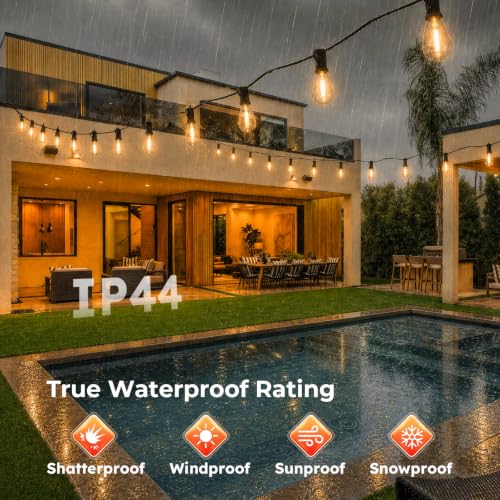 Outdoor String Lights 25FT with APP & Remote, S11 String Lights for Garden - size: 25FT(10 Bulbs)
