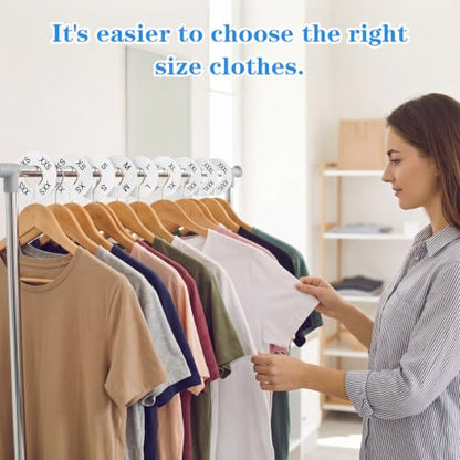 8Pcs White Closet Divider Round Clothing Rack Size Dividers