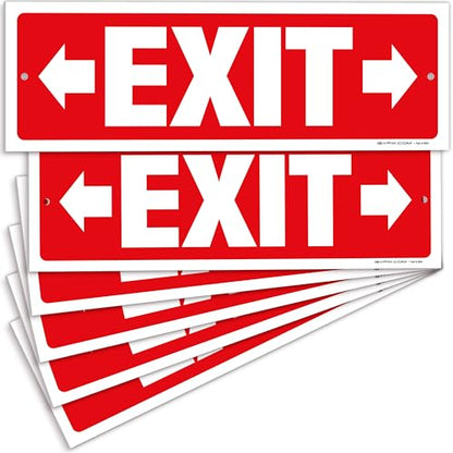 iSYFIX Exit Signs, 6 Pack, 12x4 Inch, Right & Left Arrow - color: Plastic Right&Left, size: 6 Pk 12x4