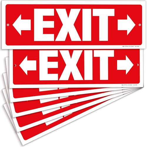 iSYFIX Exit Signs, 6 Pack, 12x4 Inch, Right & Left Arrow - color: Plastic Right&Left, size: 6 Pk 12x4