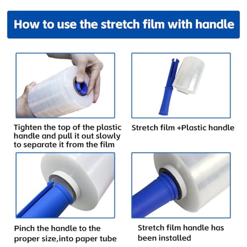 Stretch Film Wrap 5.11"×1000' Plastic Wrap for Moving Shipping(4roll) - size: 4ROLL