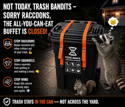 Bear Trash Can Lock Straps - Stop Trash Raids & Morning Mess