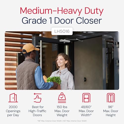 Lawrence Medium/Heavy Duty Door Closer Commercial Grade 1 - style: Aluminum (AL)