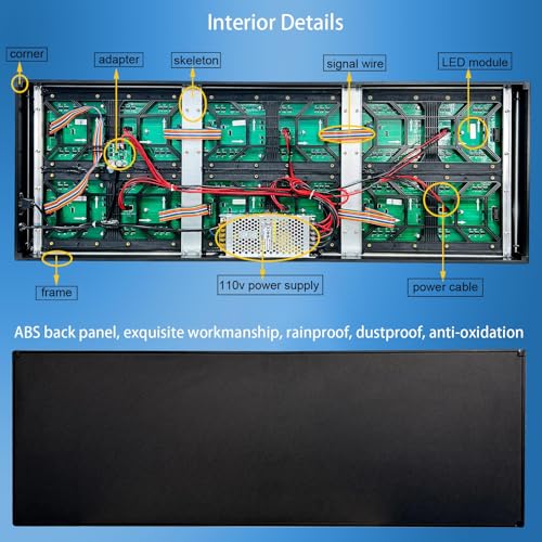 P10 77"X14"Programmable Led Sign Custom Scrolling Outdoor Digital Display Signs For Business Electronic Message Board Creen Panel Wifi Control Advertising Signage - size: P10 77"x14" Indoor & Outdoor