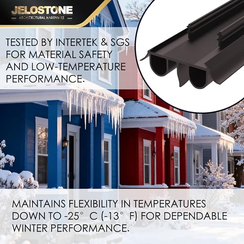 2 Pack - 36" Kerf Door Bottom Seal Replacement, Channel Fit Weather Stripping with Double Bulb, SGS & Intertek Tested, Easy Install, KS-MD2544 (Dark Brown) - color: Dark Brown