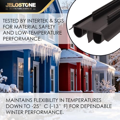2 Pack - 36" Kerf Door Bottom Seal Replacement, Channel Fit Weather Stripping with Double Bulb, SGS & Intertek Tested, Easy Install, KS-MD2544 (Dark Brown) - color: Dark Brown