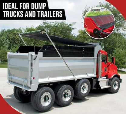 Mytee Products 7'6" x 14' Dump Truck Vinyl Coated Mesh Tarps Cover with 5 Inch 18oz Double Pocket - size: 7.5 ft x 14 ft