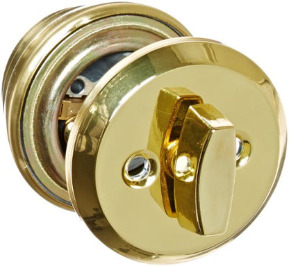 E Series Bright Brass Occupancy Indicator Deadbolt Auxiliary Lock, 1-3/8" to 1-3/4" Door Thickness (Pack of 1)