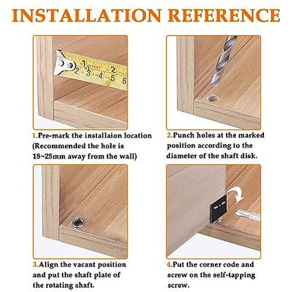 2 Sets Pivot Hinges Black Heavy Duty Concealed Shaft Door Hinges with Bushing for Wood Doors, Drawers, Furniture Cabinets, Wardrobe, Showcase, etc - color: Black