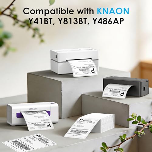 KNAON 4x6 Thermal Shipping Labels - 500 Pack Fanfold, Direct Thermal Labels - size: 500 Labels