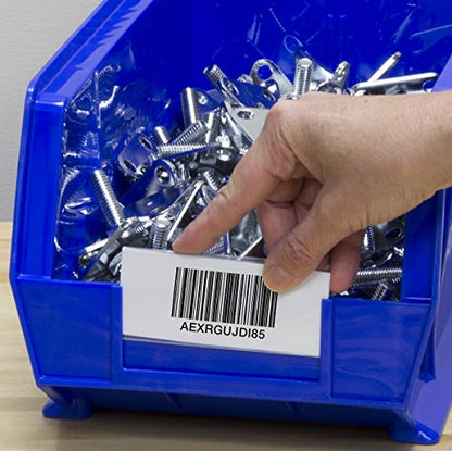 Akro-Mils 29302 Clear Protective Plastic Label Holder and Labels for large AkroBins and 30348, 30358, (25-Pack)