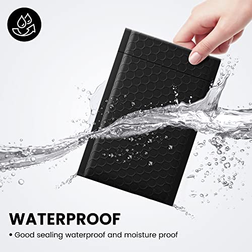 Fuxury Bubble Mailers 4x8" Padded Envelopes 500 Pack Bulk Usable Size 4x7" - color: Black, size: 4×8" 500PC