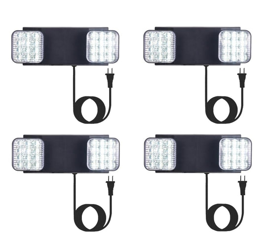 TANLUX LED Emergency Lights with Battery Backup, Commercial Emergency Light Fixtures for Business Home Power Failure Emergency Exit Sign Lighting with 1.0 Meter Plug in Cord AC120V (Black, 4 Pack) - color: Black, size: 4 Pack
