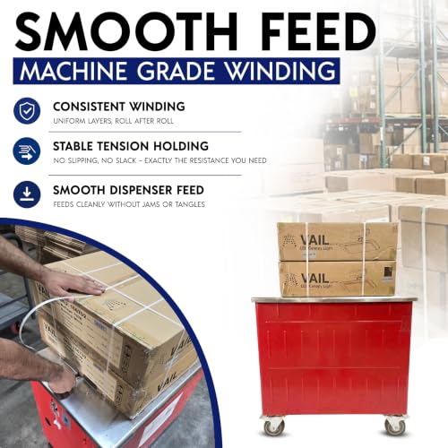 5Seconds 3/8 Inch Poly Strapping Roll, 13,123 Feet, Machine Grade 8x8 Core
