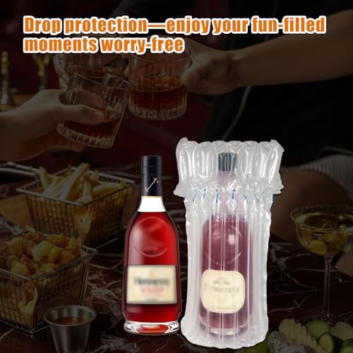Whiskey Bottle Travel Protector Bags, Conilly Inflatable Air Column Packaging Bubble Bag with Free Inflator Pump, Reusable Whiskey Bottle Protector, Safe Choice for Whiskey Transportation (10)