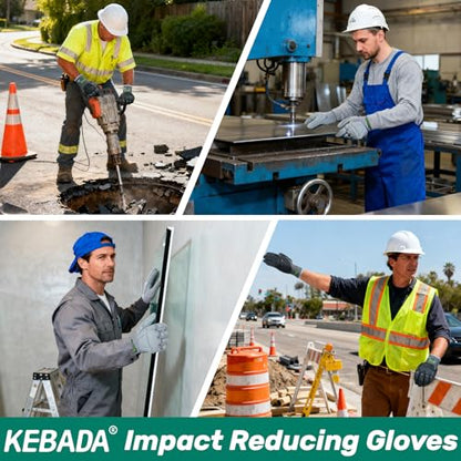 Kebada Impact Protection Gloves, ANSI A2 Cut Resistant, 1/3 Pairs - color: Black (3 Pair), size: X-Small