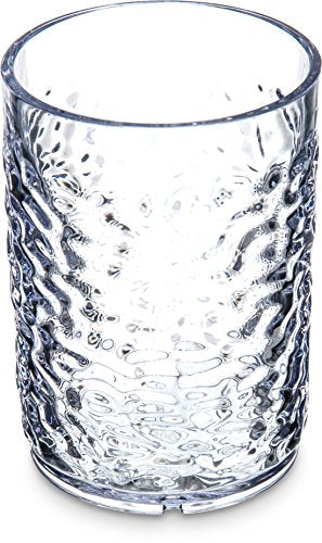 Carlisle FoodService Products Pebble Optic Pebble Tumbler Plastic Tumbler for Restaurants, Catering, Kitchens, Plastic, 5 Ounces, Clear, (Pack of 24)