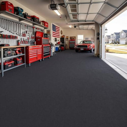 Garage Floor Mat, Absorbent Felt, TPR Backing, 8'10" x 22' - size: 8'10" x 22'