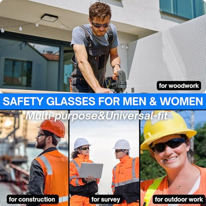 Safety Glasses Ansi Z87.1 Clear Safety Glasses Bulk Impact Scratch Resistant Lens Protective Eyewear for Men Women - color: 12pcs Gray