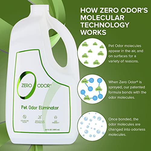 Zero Odor Pet Odor Eliminator Refill for Dog & Cat Urine, Carpet Deodorizer - size: 64 Fl Oz (Pack of 1)