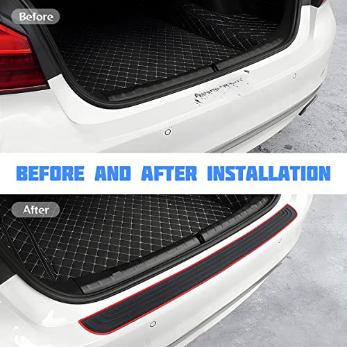 8sanlione Non-Slip Rubber Car Rear Bumper Guard Strip, Black/Red/40.9" x3.5 - color: Black/Red, size: 40.9"x3.5"