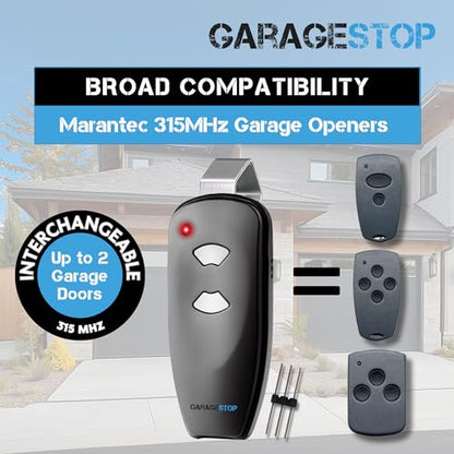 1x for Marantec M3-2312 315 MHz Garage Door Opener Remote Replacement - color: Black
