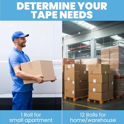 TAPEBEAR Super Clear Packing Tape with Dispenser 1.88" x 55Yards, 2.7mil