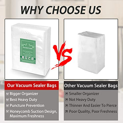 Vacuum Sealer Bags, Heavy Duty Pre-Cut Design Commercial Grade Food Sealable Bag for Heat Seal Food Storage, 6" x 10" 100 Pcs Smell Proof Bags Boilsafe to 280°F Freezable, Resizable - size: 6 x 10 Inch 100 Pcs