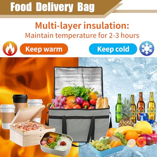 PEASUG Insulated Food Delivery Bag, XXXL Catering Bag for Keep Food Warming - color: Grey, size: XXX-Large