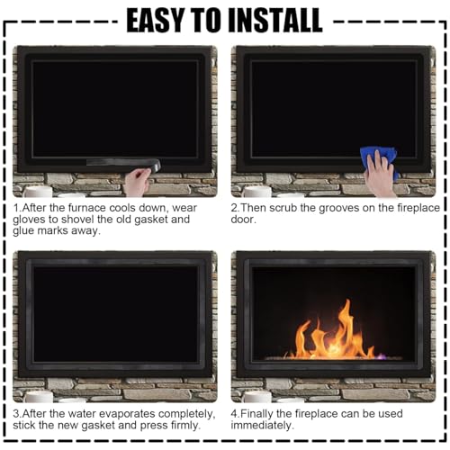 Self Adhesive Heat-Resistant Flat Gasket Tape for Stoves and Fireplaces - color: 3/8" Wide - 118" Length
