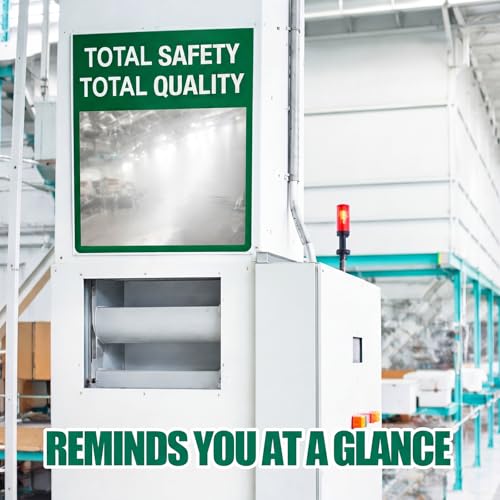 Safety Mirror Sign for Workplace " Total Safety Total Quality" Industrial Workplace Message Sign with Acrylic Mirror, Wall Mounted 16" x 19"