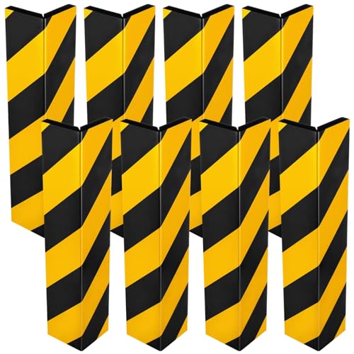 8 Pcs Garage Wall Protectors, Garage Wall Corner Foam Guards, Reflective Wall Edge Protectors, Strong Self-Adhesive Door Bumper Guards for Warehouse, Parking Lot, 15.7×5.9×0.6"