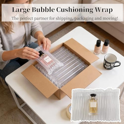 Air Bubble Cushioning Wrap Roll for Shipping Packaging, 8in*162ft Thick Heavy Duty Packing Materials for Fragile Items, Inflatable Air Pillows for Shipping Alternative to Packing Peanuts Popcorn - size: 7.87*164ft