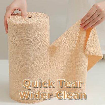 Jessy Home 80 Pack Microfiber Cleaning Cloth Roll Reusable Paper Towels 12"x12" Tear Away Cloth, Microfiber Towels for Cars, Wash Cloths, Lint Free Rags for House, Kitchen,Window,Cleaning Supplies - color: Apricot Yellow