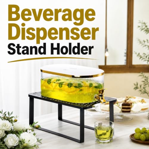 Jucoan Water Filter Dispenser Stand for Countertop, Metal Water Dispenser Holder, 15 x 8 x 6.75 Inch Rectangular Drink Beverage Dispenser Stand for Home Kitchen Party Beverage Station, Stand Only