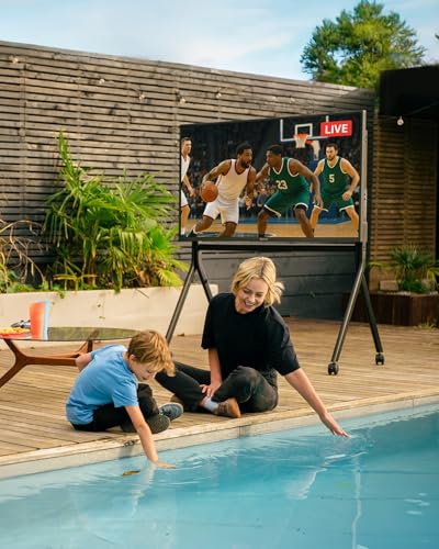 SYLVOX 55 inch Outdoor Mini-LED QLED TV, 4K Ultra HD Smart Google TVs, 2000 Nits Full Sun, Anti-Glare Screen, 120Hz Refresh Rate, IP55 Waterproof, Dual 30W Dolby Atmos Speaks (Cinema/2025) - size: 55-inch, style: Cinema