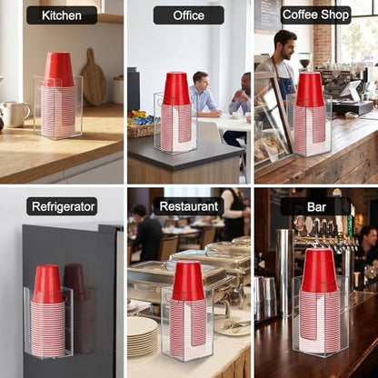 Cup Dispenser, Wall Mount Cup Holder Fits Cups Up to 14 oz - color: Medium