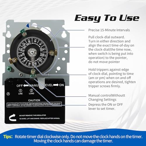 T101M Mechanical Timer Switch120V AC 2HP 40A SPST Electromechanical Timers - style: T101M