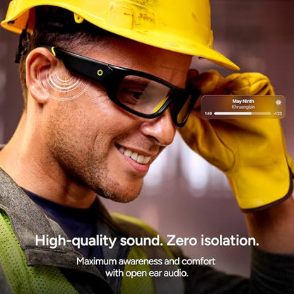 Lucyd Armor Smart Safety Glasses, TR90 Frame, Light Adaptive Lenses, Open Ear Speakers & Microphone - ANSI Z87.1 - style: Photochromic