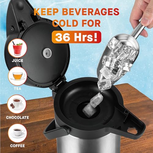 Coffee Carafe for Keeping Hot - 64oz/2L Airpot Coffee Dispenser with Pump
