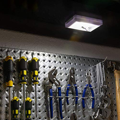 LitezAll COB LED Light Switch Night Light, 12-Pack 200 Lumen Wireless Battery Operated Wall Lights, Stick-On Switch Lights for Closets, Cabinets, Hallways, Garage, Gifts for Men – Batteries Included - style: 12-Pack