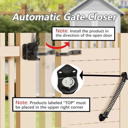 14 Inch Gate Spring, Adjustable Self Closing Gate Closer, Black, 2 Pack - size: 14 Inch