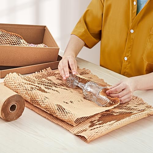 JARLINK Honeycomb Packing Paper, 15" x 400' Packing Wrap Roll for Shipping - size: 15"x 400'