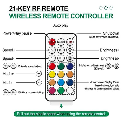 RGBZONE 5V USB LED Controller, 21-Key RF Wireless Remote Control for Strips - style: 3PIN-RF