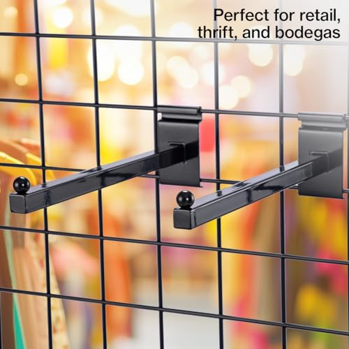 SSWBasics 12 inch Straight Square Black Faceout for Wire Grid and Grid Wall
